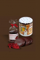 feinste original Pulsnitzer Cranberry-Pfefferkuchentaler mit Runddose - Pfefferkuchenmotiv