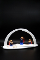 weißer LED-Leuchterbogen - Brokatengel weißer LED-Leuchterbogen - Brokatengel