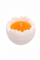 Kerze aufgeschlagenes Ei - groß - orange Kerze aufgeschlagenes Ei - groß - orange