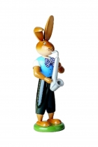 Hase mit Knickohr - mit Saxophon 25 cm - Fa. Gahlenz Hase mit Knickohr - mit Saxophon 25 cm - Fa. Gahlenz