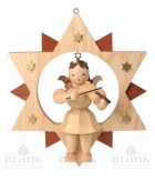 Details-Faltenrockengel im Stern mit Violine - 28 cm - natur - ESM 0112