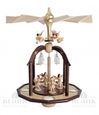 Details-Pyramide mit 7 Engeln und Glasglöckchen - Teelichte - PG 002T