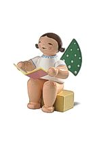 Grünhainichener Engel® klein 12a mit Buch - sitzend, Wendt und Kühn Grünhainichener Engel® klein 12a mit Buch - sitzend, Wendt und Kühn