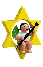 Christbaumengel - Grünhainichener Engel® von Wendt und Kühn - mit Fagott im Stern Christbaumengel - Grünhainichener Engel® von Wendt und Kühn - mit Fagott im Stern