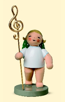 Wendt und Kühn - Grünhainichener Engel® Musikus mit Notenschlüssel - Goldedition