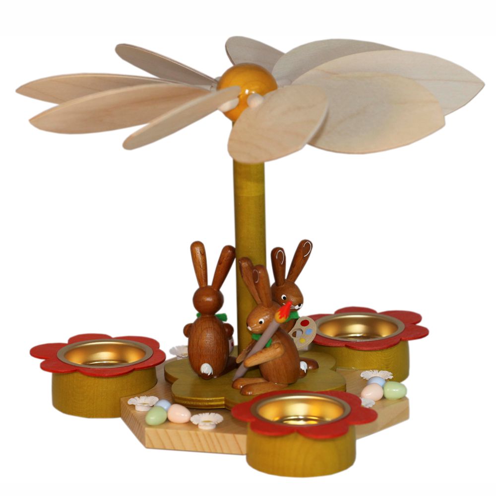 Frühlingspyramide mit Hasen