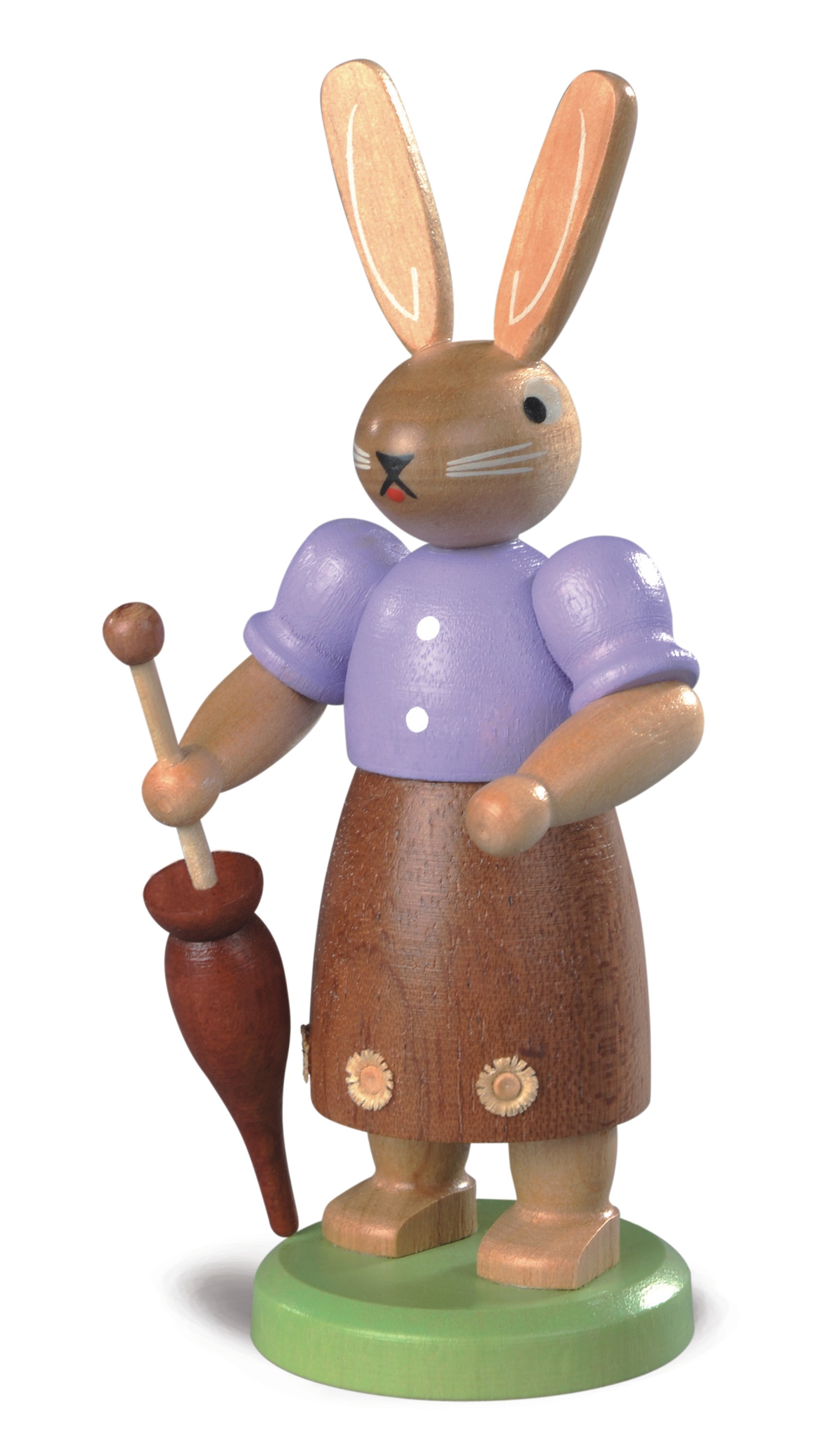 Hasenfrau mit Schirm - farbig lasiert