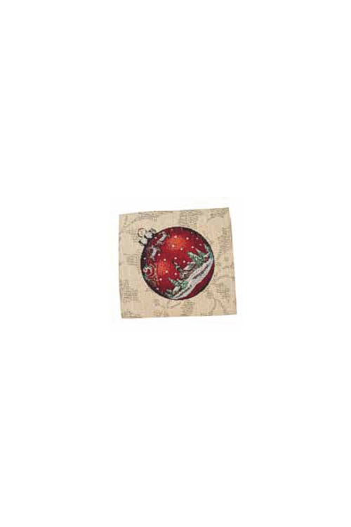 Platzdecke mit Gold-Lurex Design: New Year's Composition  - 17x18 cm