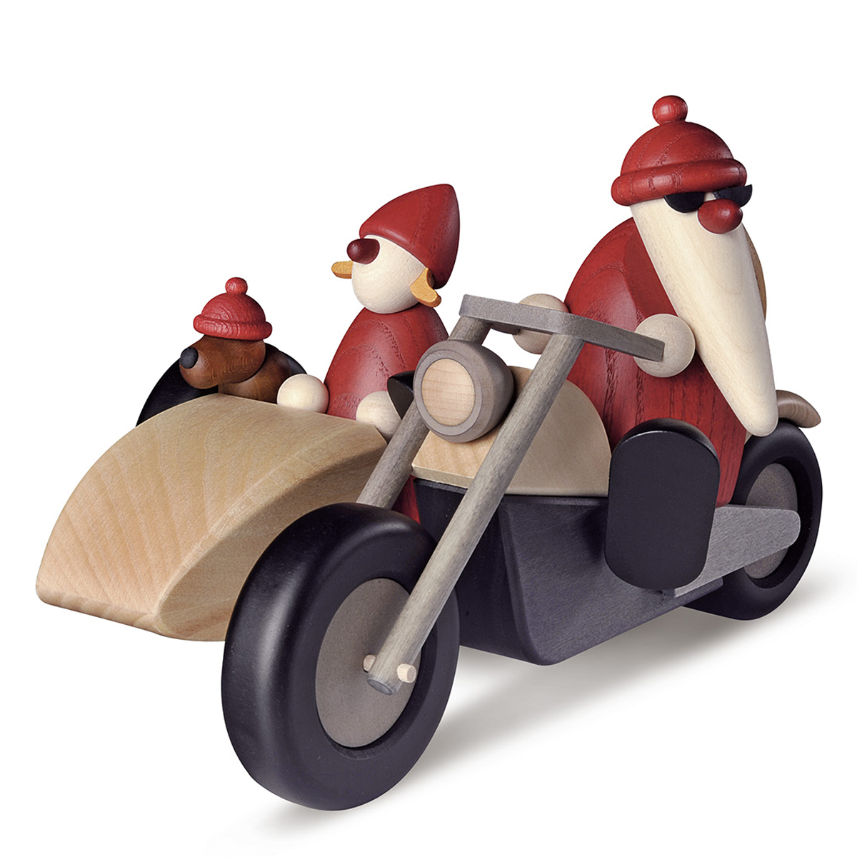Weihnachtsmann - Familienausflug auf Motorrad