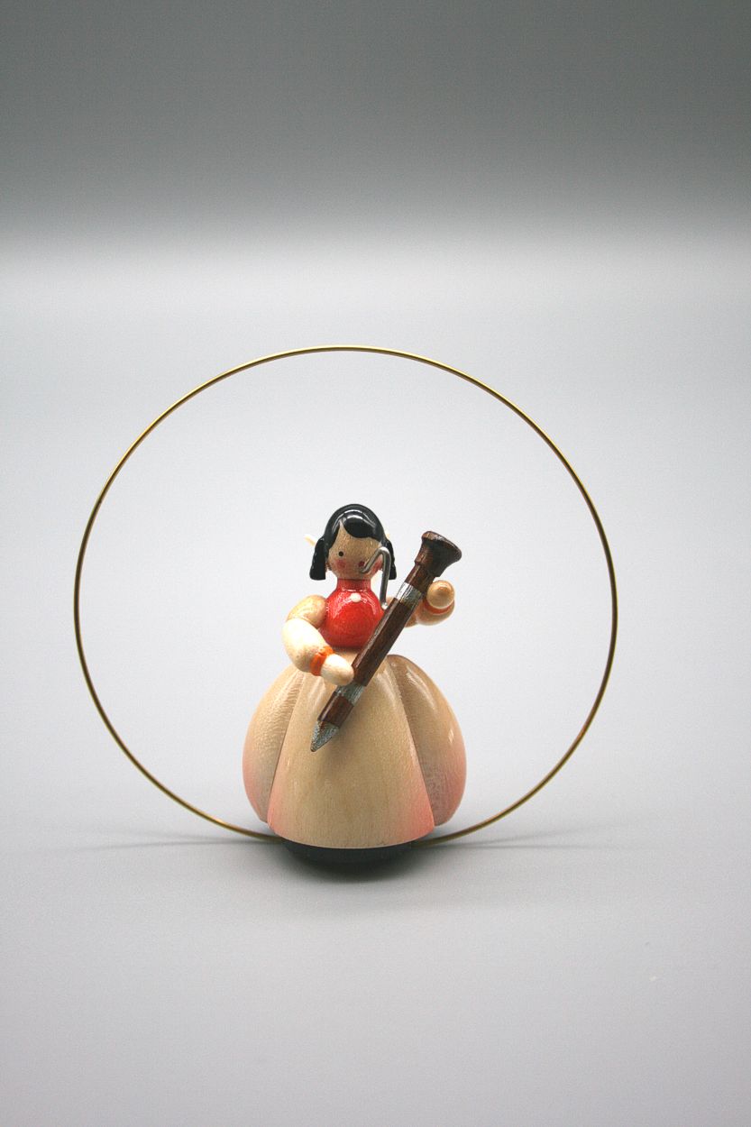 Engel mit Fagott im Ring 7 cm - Schaarschmidt Engel mit Fagott im Ring 7 cm - Schaarschmidt