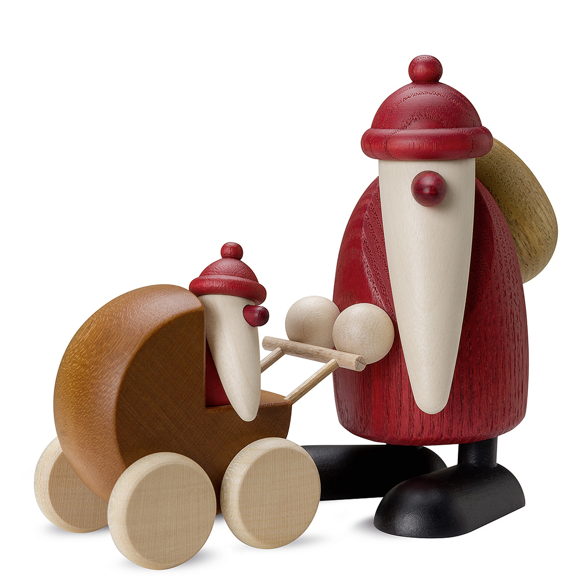 Weihnachtsmann mit Kinderwagen, klein