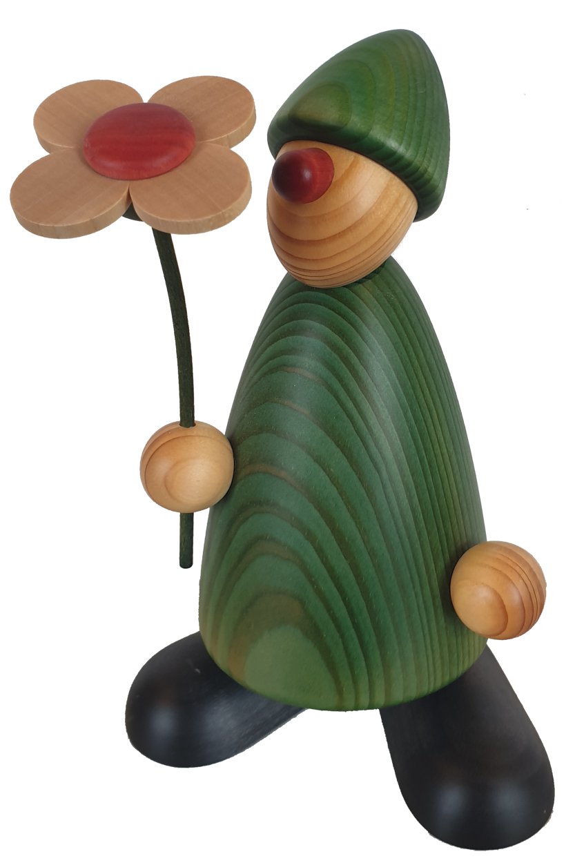 Gratulant Phillip mit Blume groß grün - 17 cm - Björn Köhler