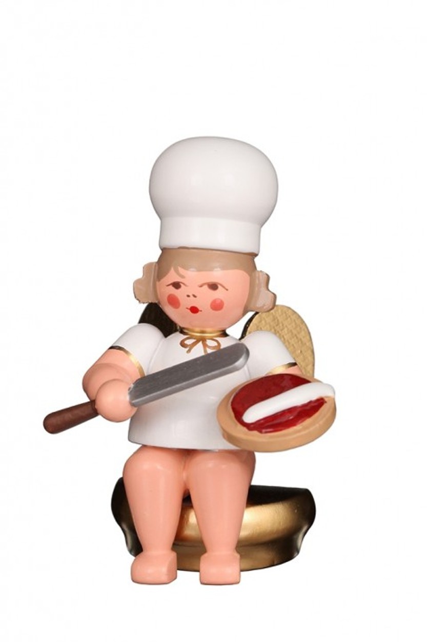 Bäckerengel - sitzend mit Palette