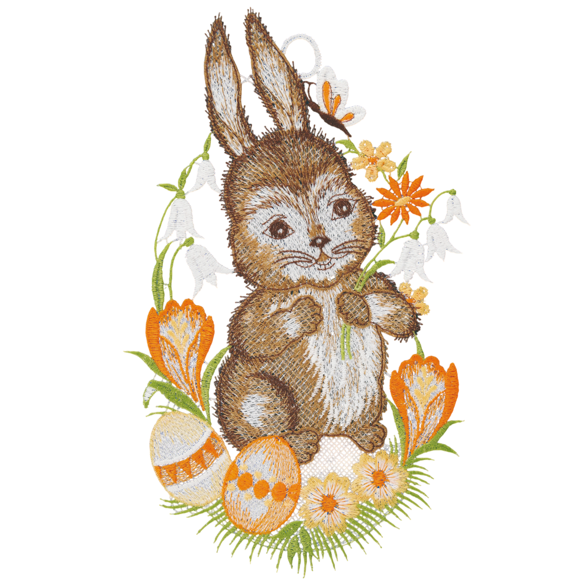 Fensterbild Schmusehäschen - Plauener Spitze