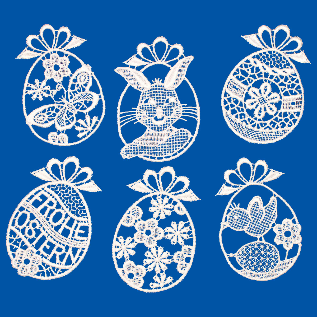 Behang Ostereier - 6er Set - Plauener Spitze