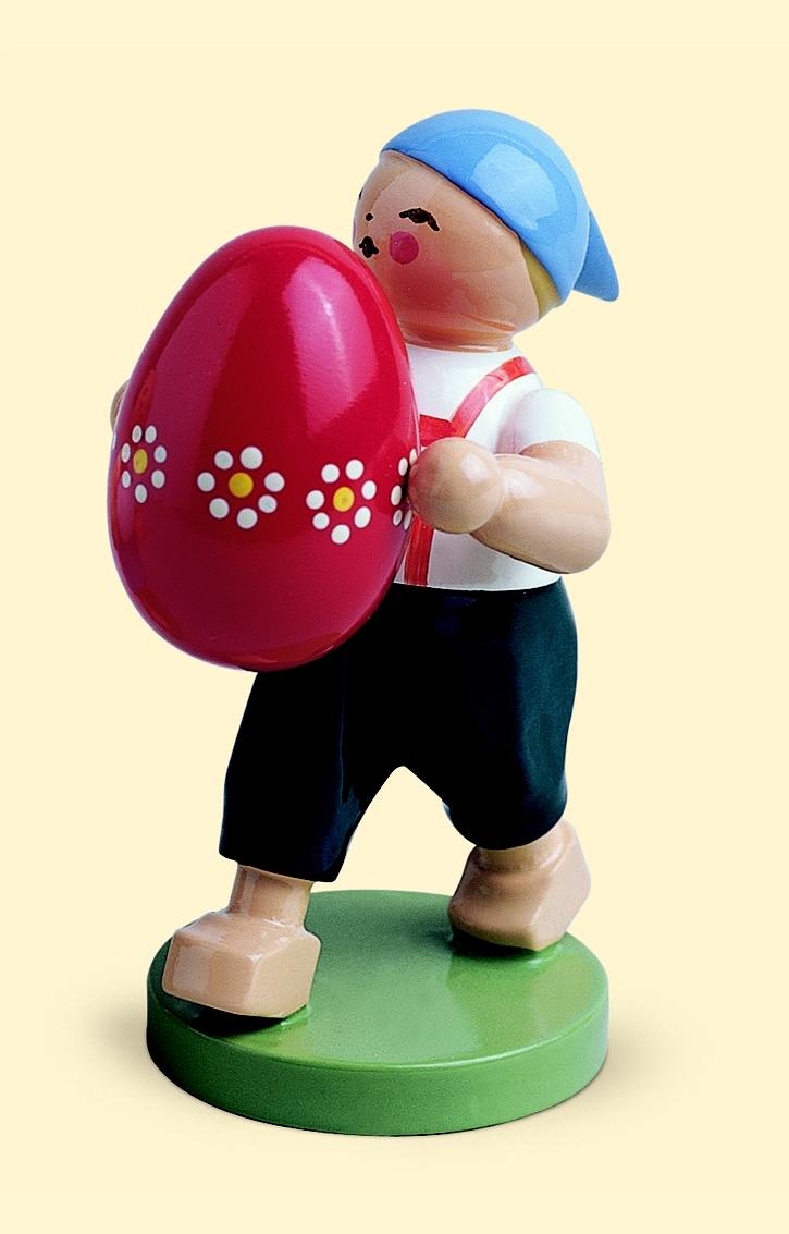 Osterkind Junge mit großem Osterei - Wendt&Kühn