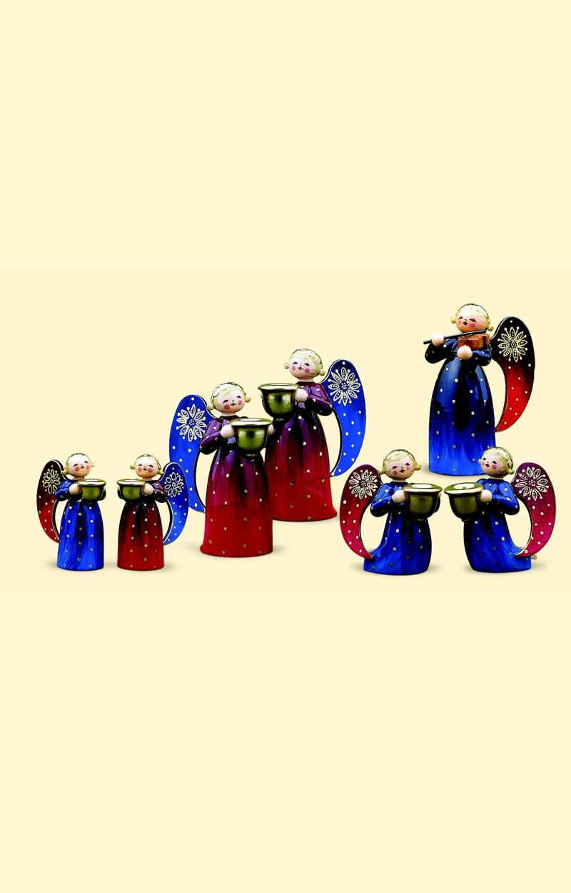 Engelsatz reich bemalt von Wendt und Kühn - 7 Figuren - brokat Engelsatz reich bemalt von Wendt und Kühn - 7 Figuren - brokat