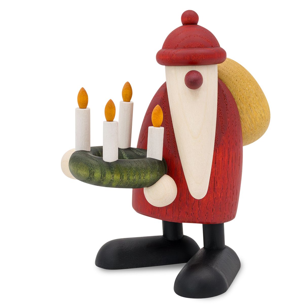 Weihnachtsmann mit Adventskranz - 9,5 cm - Björn Köhler