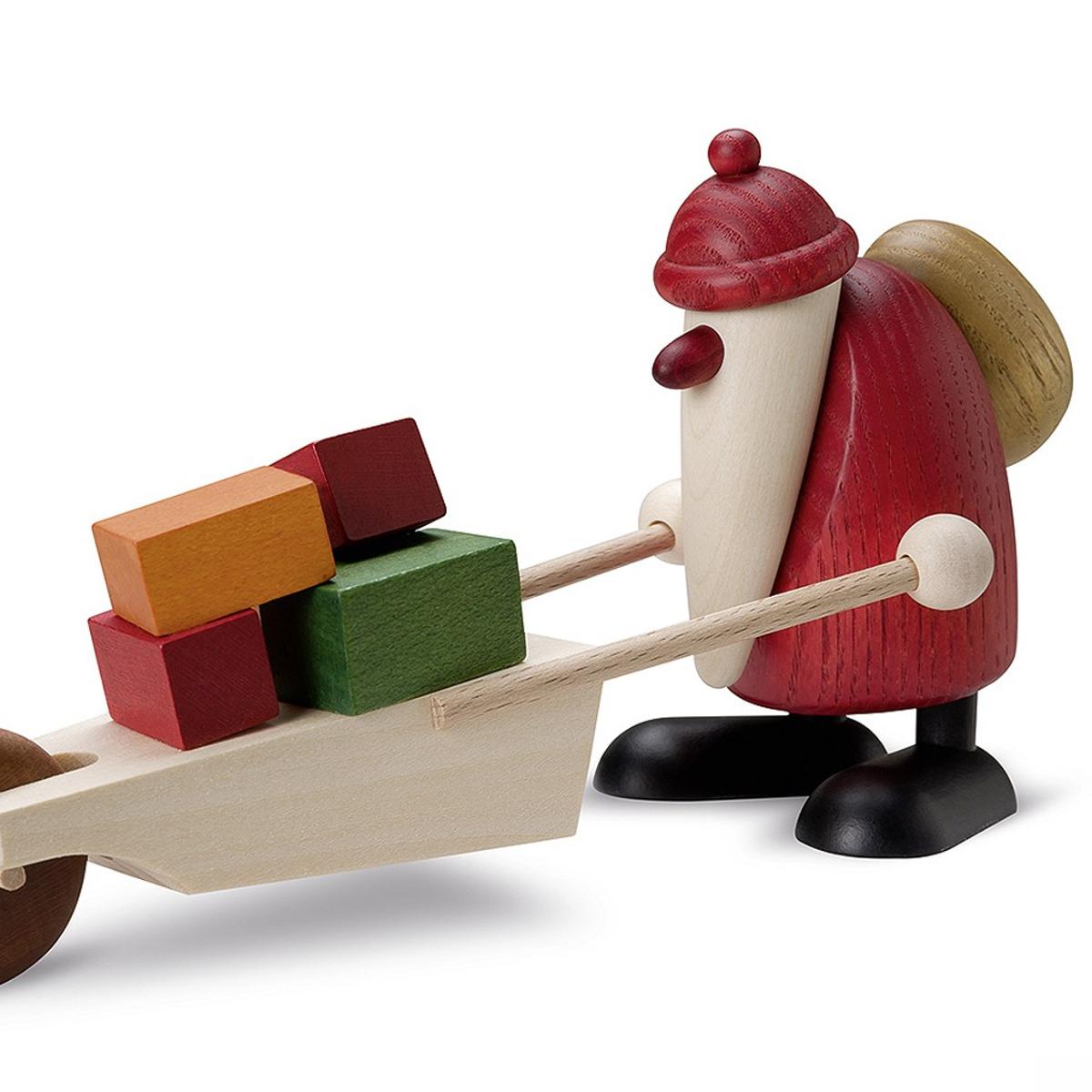 Weihnachtsmann mit Geschenkekarre - 9 cm - Björn Köhler