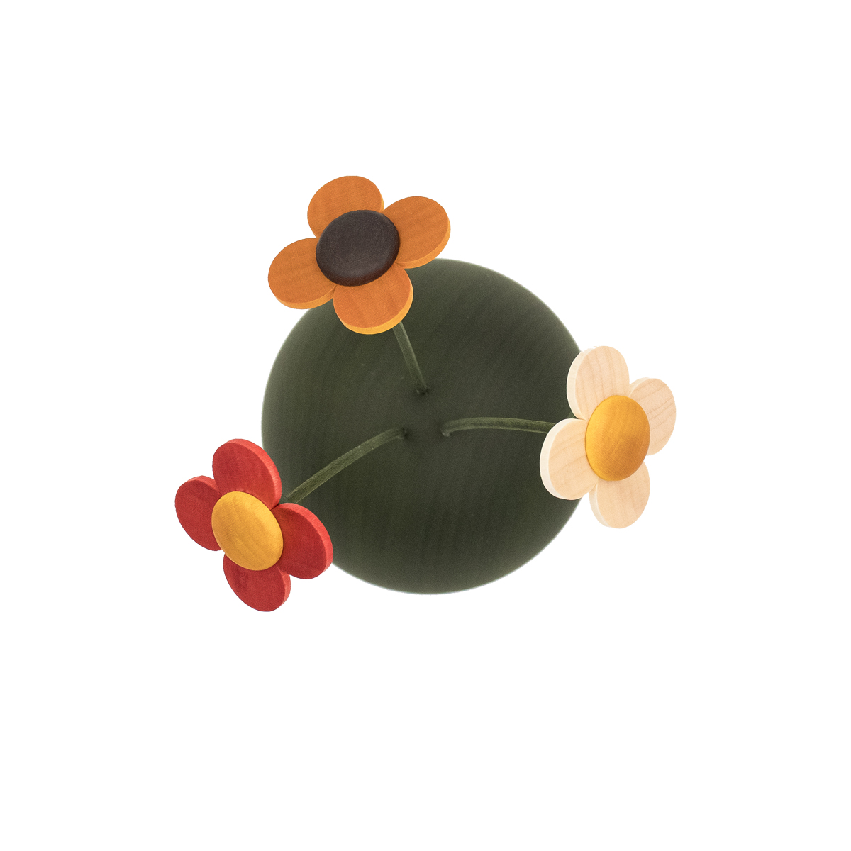 Wiese, grün mit 3 Blumen