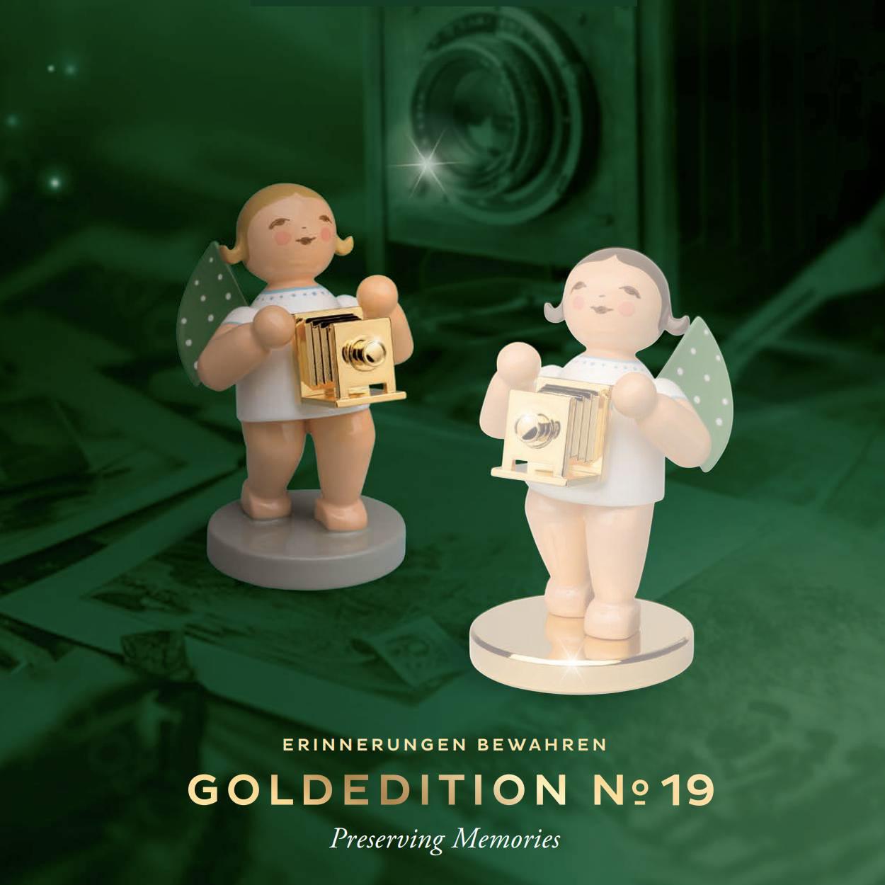 Chronist - Engel mit Kamera vergoldet - Goldedition No 19