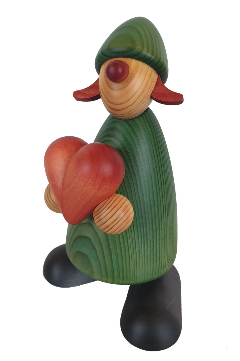 Gratulantin Thea mit Herz groß grün - 17 cm - Björn Köhler