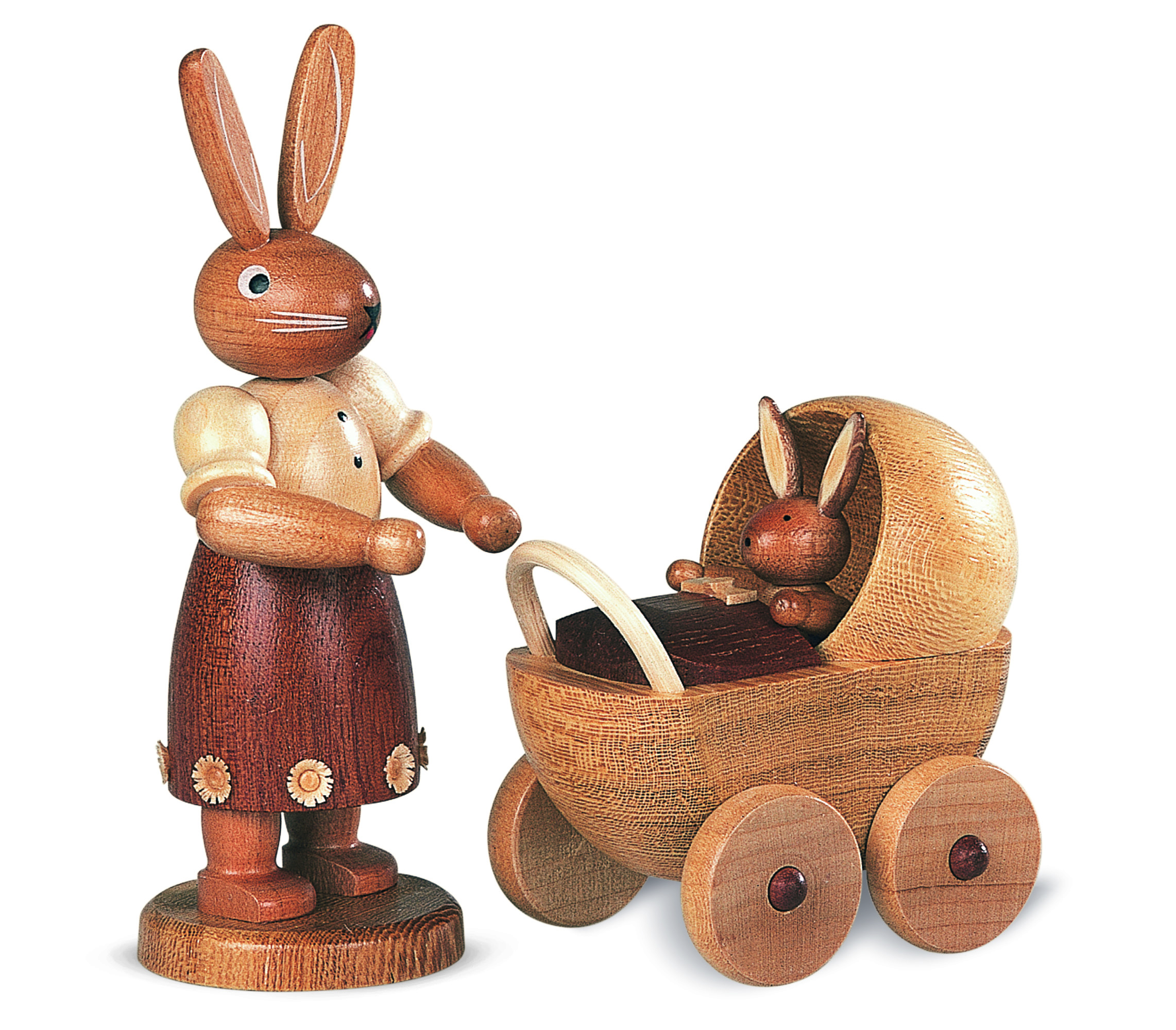 Hasenmutter mit Kinderwagen - natur