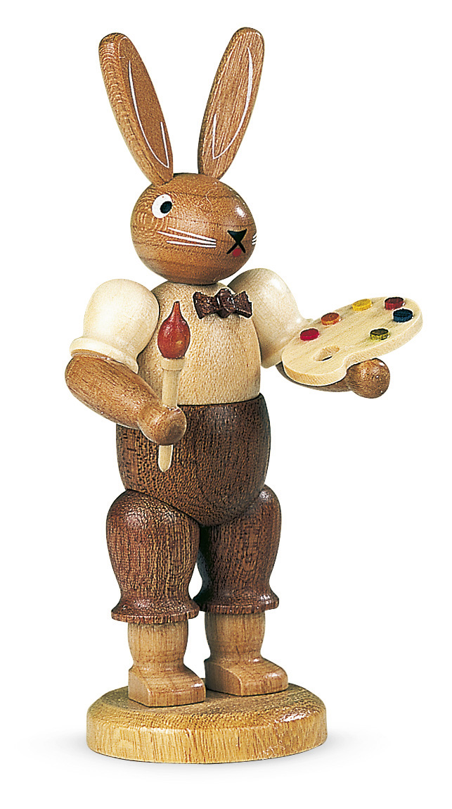 Hasenmaler mit Pinsel und Palette - natur