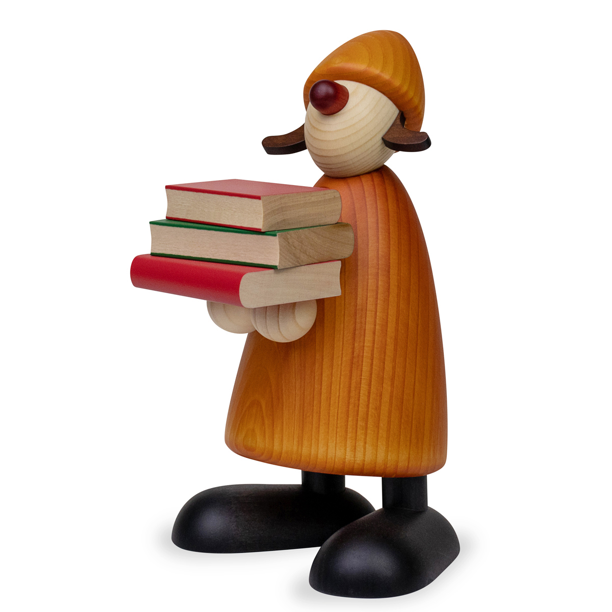 Gratulantin Lilly mit Büchern, groß, gelb