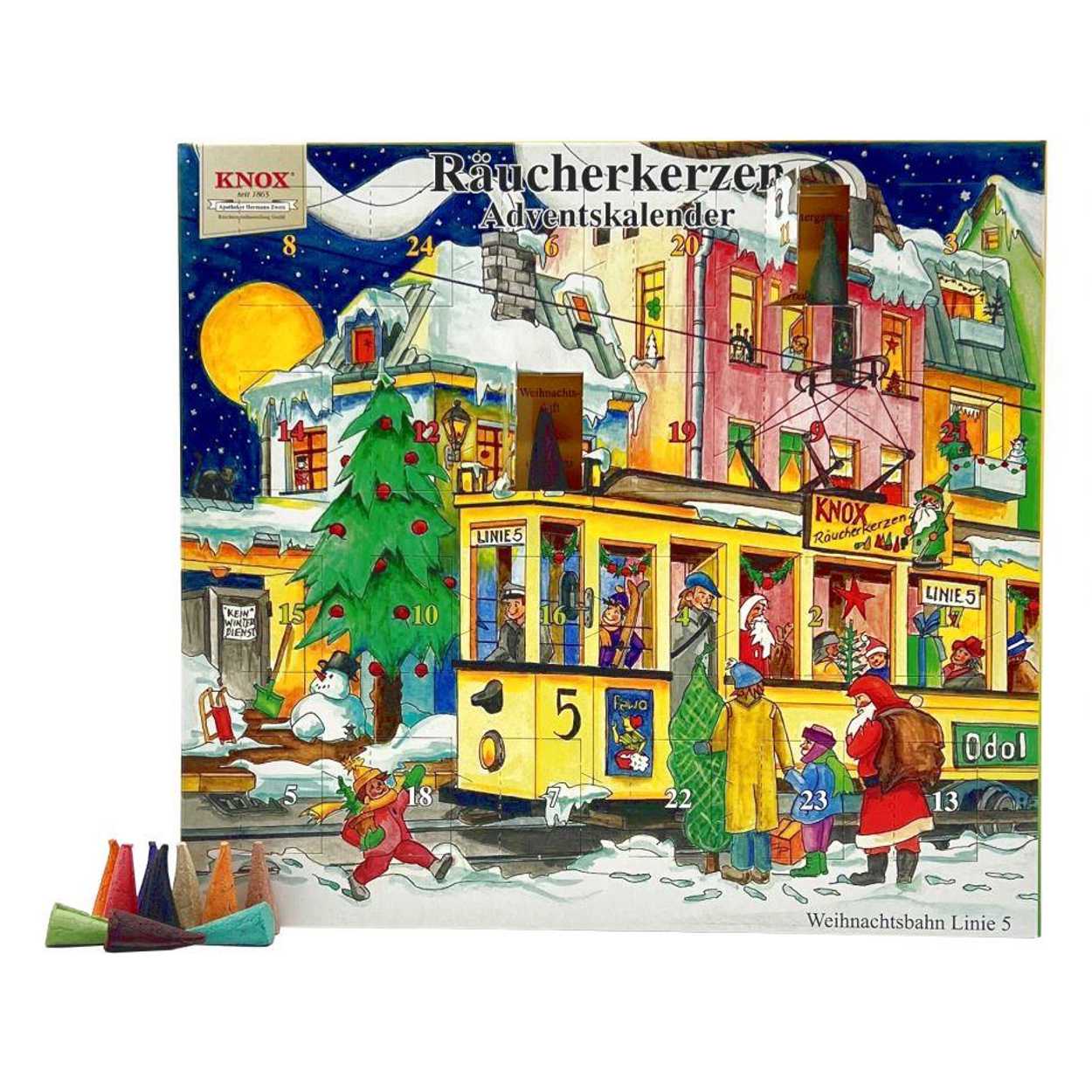 Räucherkerzen Adventskalender "Straßenbahn Linie 5" - KNOX