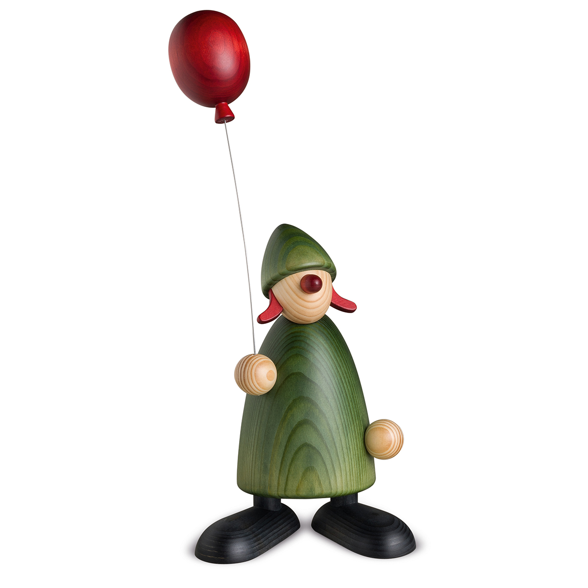 Gratulantin Lina mit rotem Luftballon, groß, grün