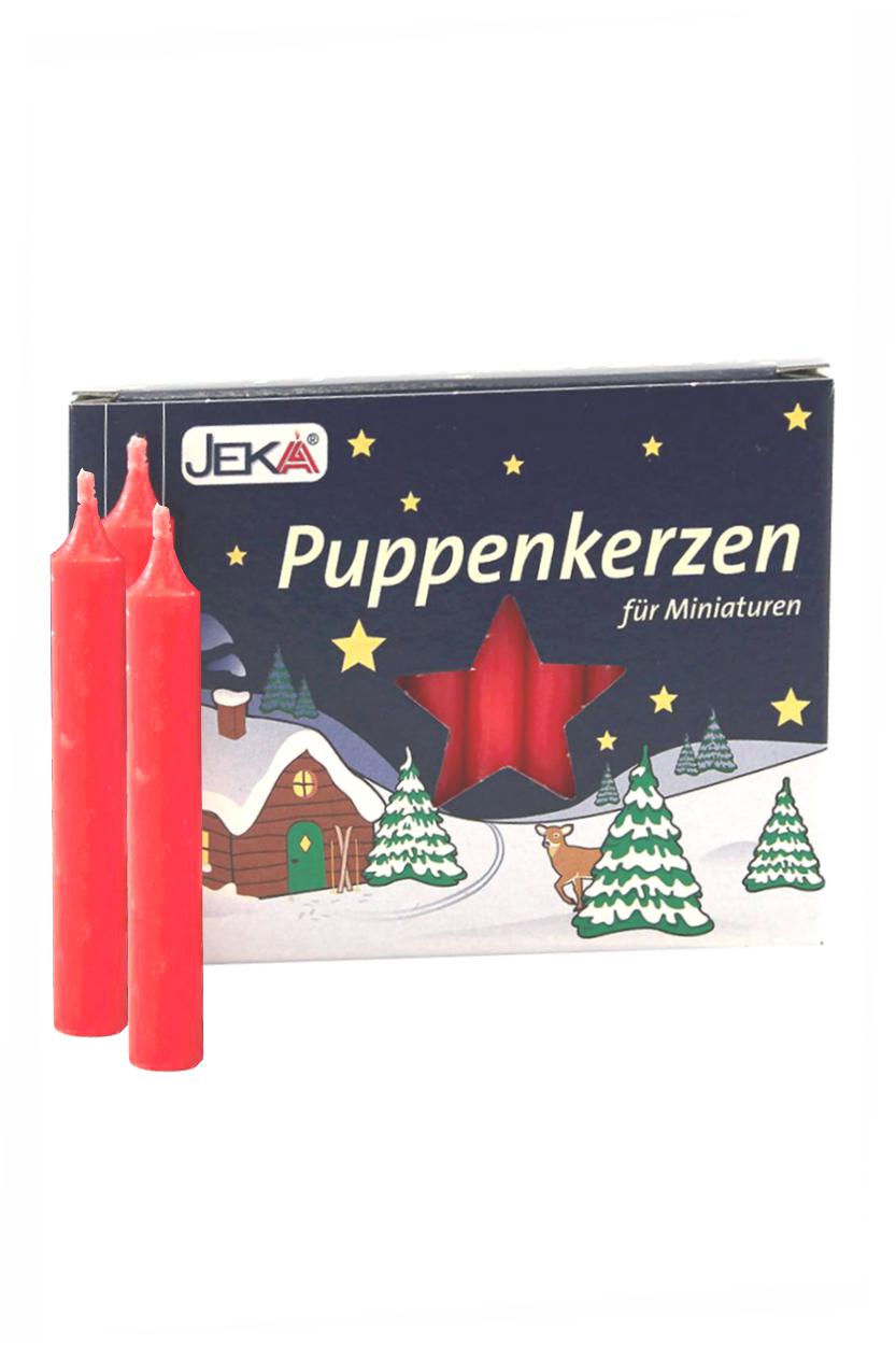 Puppenkerzen klein rot - 40 Stück - 7 mm