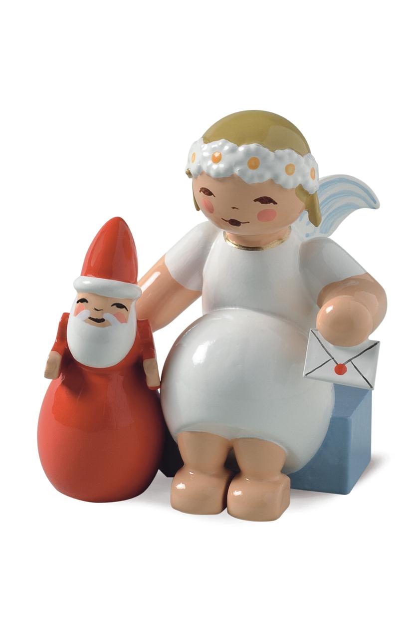 Margeritenengel sitzend mit Weihnachtsmann - Wendt&Kühn Margeritenengel sitzend mit Weihnachtsmann - Wendt&Kühn