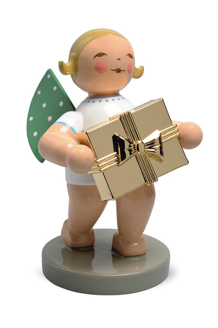 Der Gratulant, Engel mit vergoldetem Geschenk - Wendt und Kühn Goldedition No 7