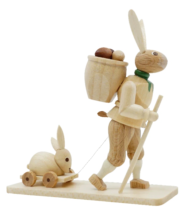 Osterhase natur mit Korb - OH 022