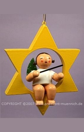Wendt&Kühn Christbaumengel - Grünhainichener Engel® Dirigent mit Taktstock im Stern Wendt&Kühn Christbaumengel - Grünhainichener Engel® Dirigent mit Taktstock im Stern