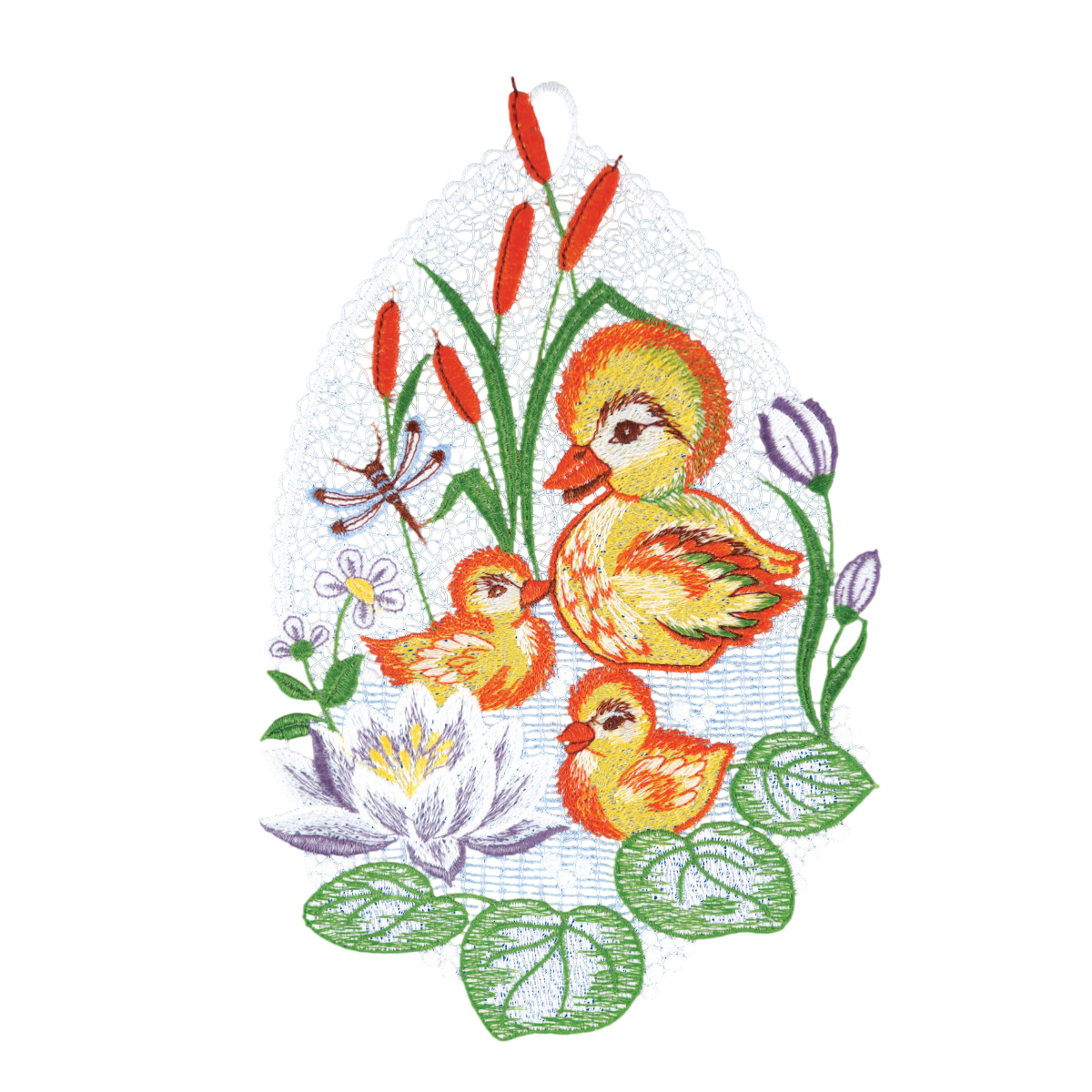 Fensterbild Entenfamilie - Plauener Spitze