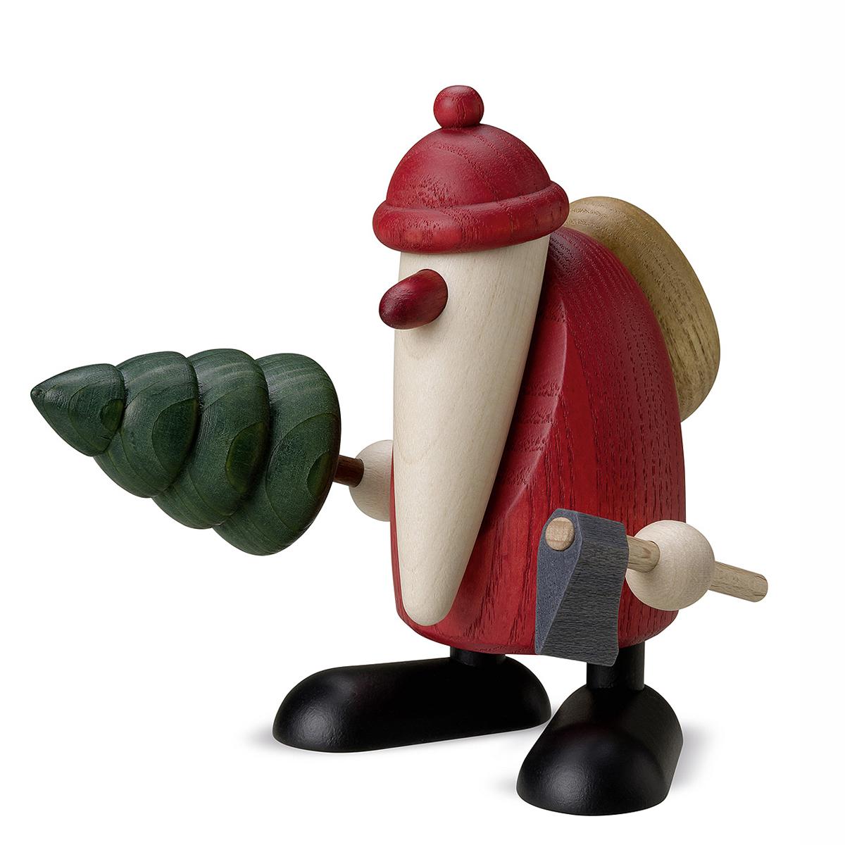 Weihnachtsmann mit Axt und Tanne