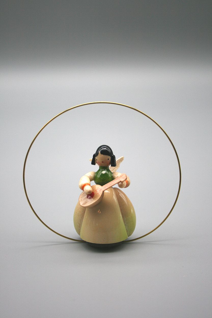 Engel mit Mandoline im Ring 7 cm - Schaarschmidt Engel mit Mandoline im Ring 7 cm - Schaarschmidt