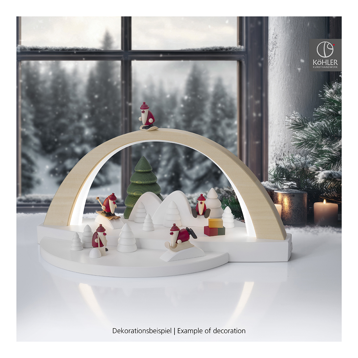Winterlandschaft 2 mit zwei halben Winterbäumen