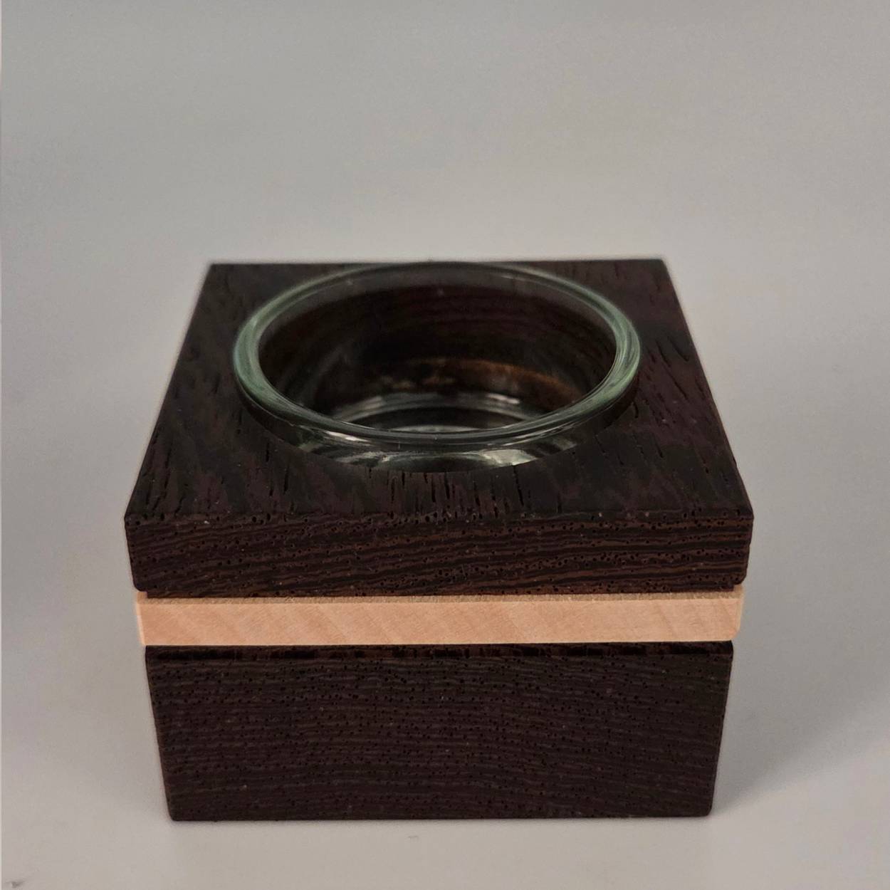 Teelichtleuchter - Wenge mit Ahorn