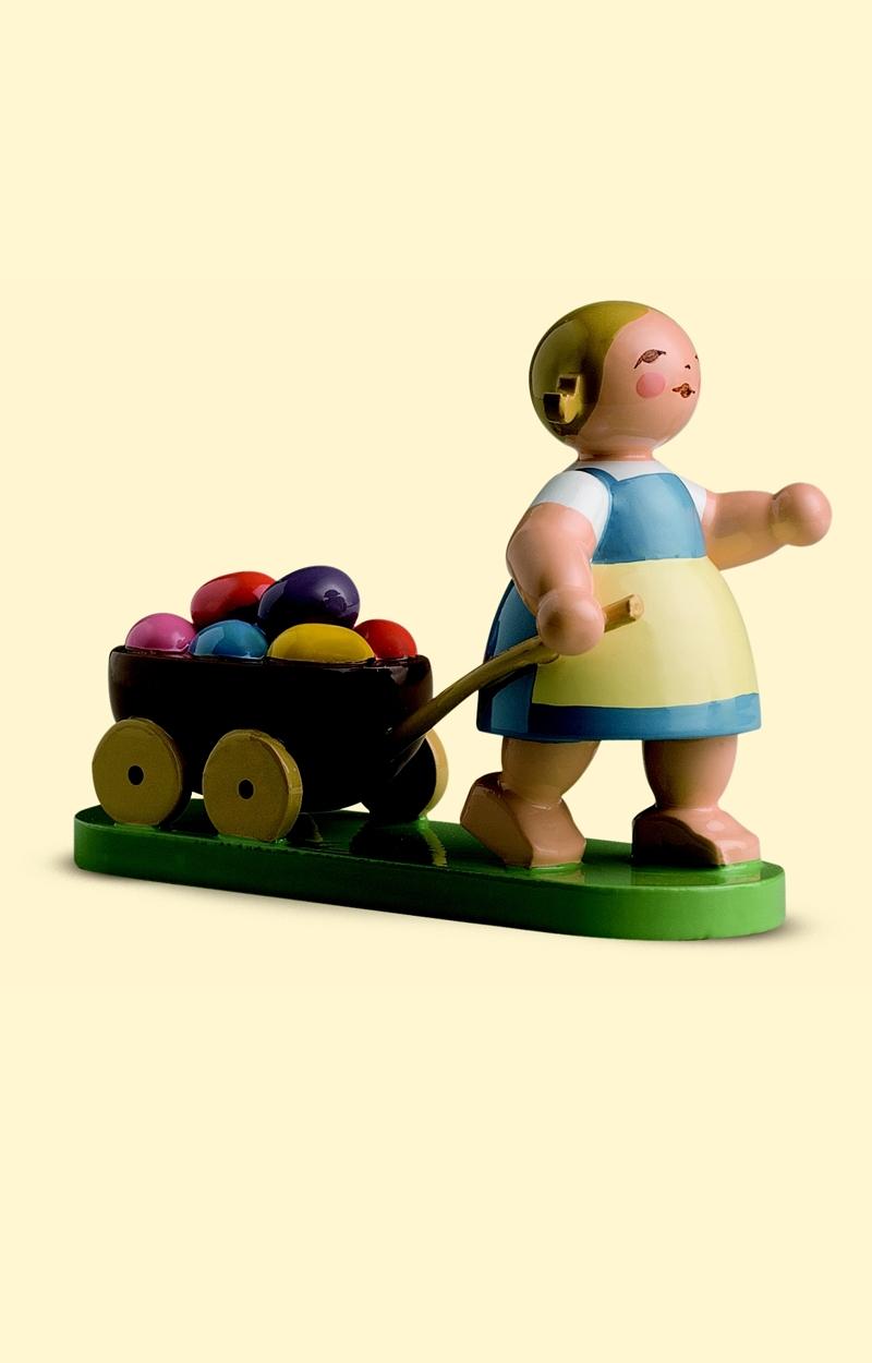 Osterkind Ostermädchen mit Wagen - Wendt und Kühn