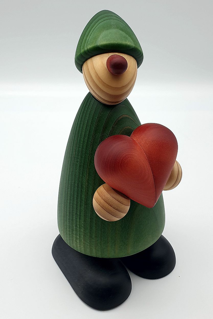 Gratulant Theo mit Herz groß grün - 17 cm - Björn Köhler