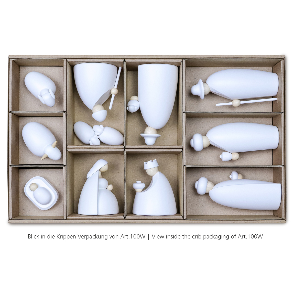Krippenfiguren, 12-teilig, klein, weiß