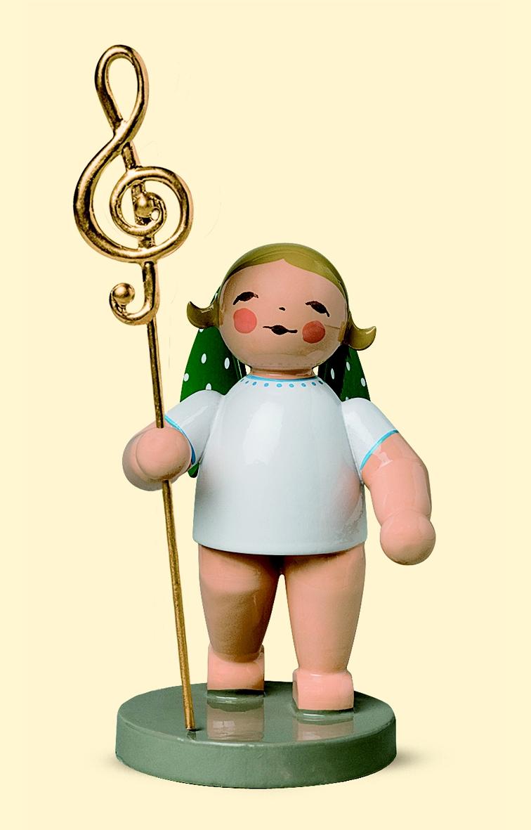 Wendt und Kühn - Grünhainichener Engel® Musikus mit Notenschlüssel - Goldedition