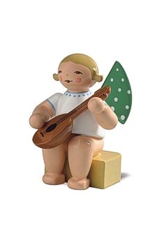 Grünhainichener Engel® klein 4a Mandoline - sitzend, Wendt und Kühn