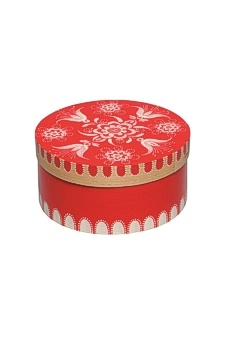Spandose Wendt & Kühn - mit floralem Muster, rot, klein, rund