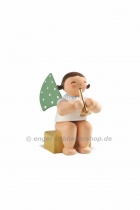 Grünhainichener Engel® klein 3a Flöte - sitzend, Wendt und Kühn