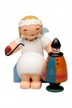 Margeritenengel Wendt & Kühn - sitzend mit Räuchermann Margeritenengel Wendt & Kühn - sitzend mit Räuchermann