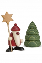 Set 5 - Weihnachtsmann mit Stern - 4 cm